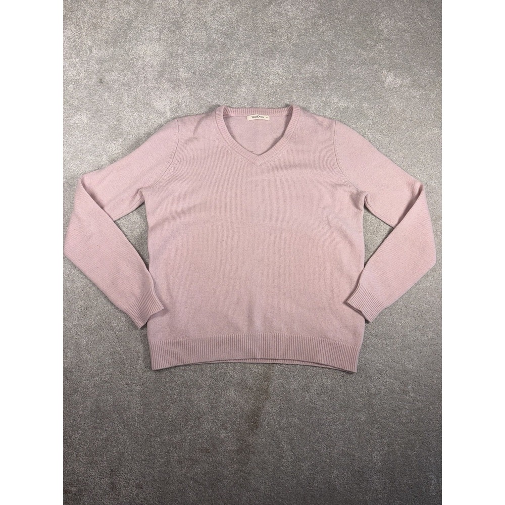 womens woolovers lambswool sweater‎ light pink v neck medium